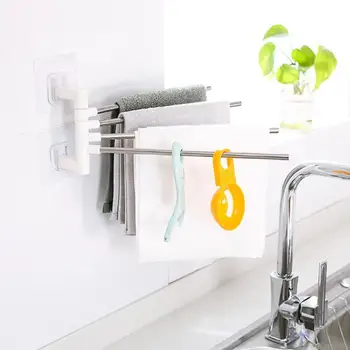 

Stainless Steel Kitchen Rag Holder Wall Hanging Bathroom Toilet Towel Hang Shelf Arbitrary Placement Wiping Clean Life