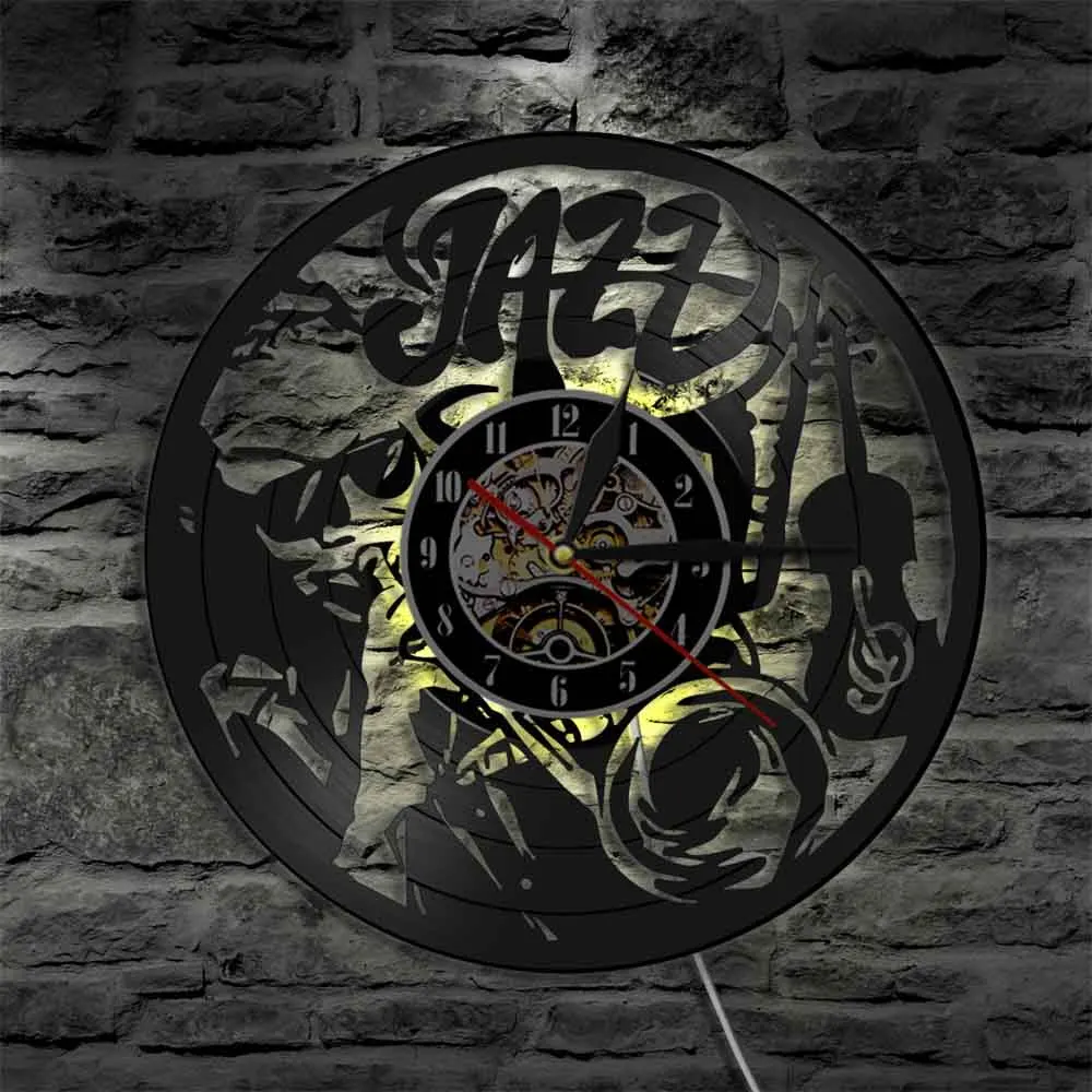 Музыканты джаз музыка легенда настенные часы виолончель труба рог Классический