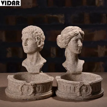 

VIDAR Creative sandstone sculpture resin crafts portrait ashtray office desktop decoration