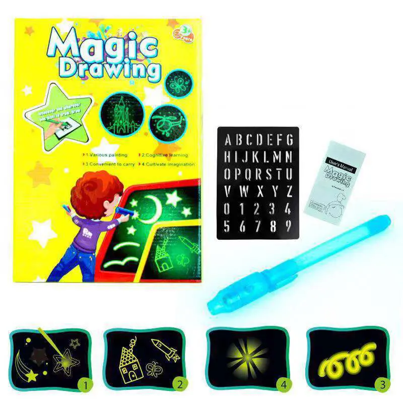 

Educational Toy Drawing Board Tablet Fluorescent Drawing Board 3D Children Graffiti Magic Writing Board Luminous Board Draw