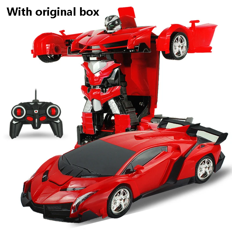 With original box New Rc Car Deformation 2 in 1 RC Car Driving Sports Cars drive Deformation Robots Models Remote Control Car RC Fighting Toy Gift - Цвет: With original box