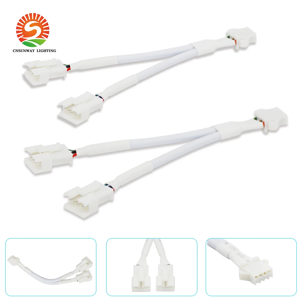 

10PCS 2 IN 1 4pin LED Strip Connectors Male And Female needle Plug power Splitter Cable For 5050 RGB LED Strip light 12V 24V