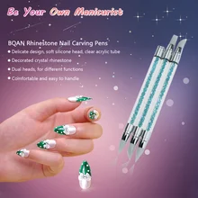 Anself 3 шт. акриловая ручка стразы для дизайна ногтей кисти силиконовая головка для резьбы салон набор инструментов