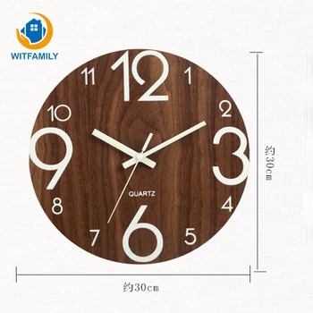 

Digital Wall Clock 3D Mute Luminous Clock Light 12 Inch Wooden Silent Non-Ticking Kitchen Wall Clocks Wall Clock Modern