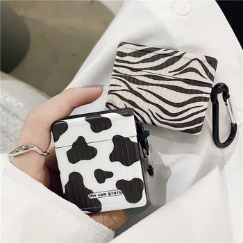 

Fashion Cute Cow spots Earphone Case For Apple Airpods Cover Cartoon Silicone Headphones Case Box For Airpod 1 2 Charging Box