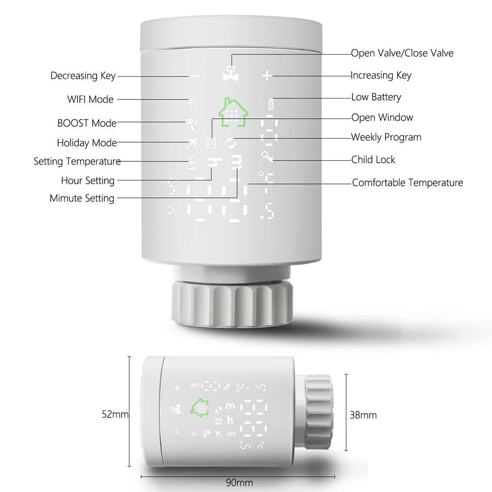 Программируемый термостат Tuya Smart ZigBee термостатический клапан радиатора