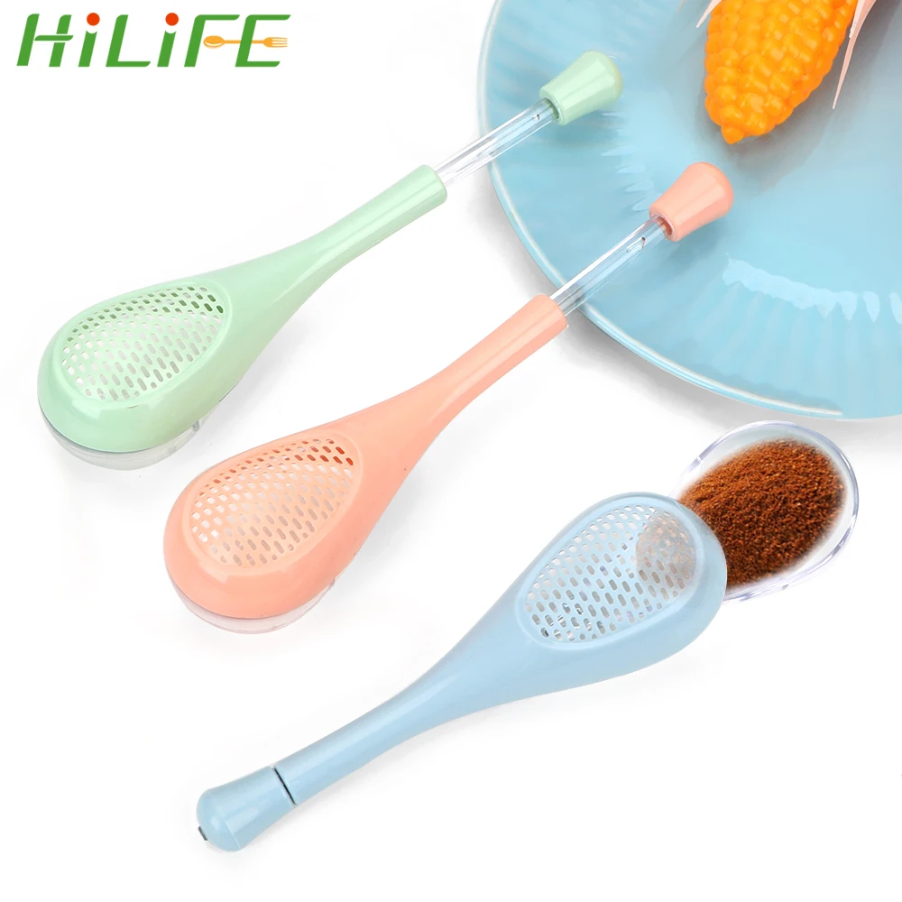 

HILIFE Creative Long Handle Seasoning Scoop Strainer Barbecue Pepper Salt Spoons Plastic Spice Spoon Kitchen Cooking Tools