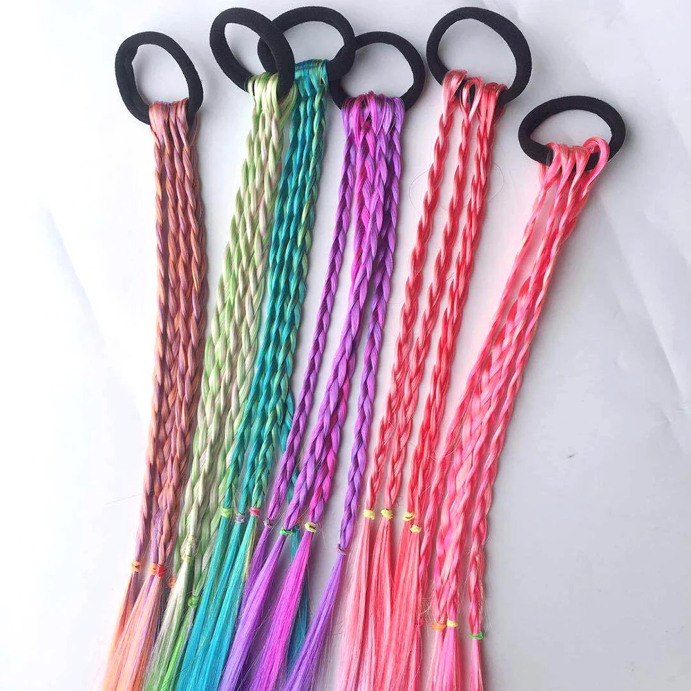 Simple Kid Elastic Hair Band Rubber Band Hair Accessories Kids Wig Headband Girls Twist Braid Rope Headdress Child Gift