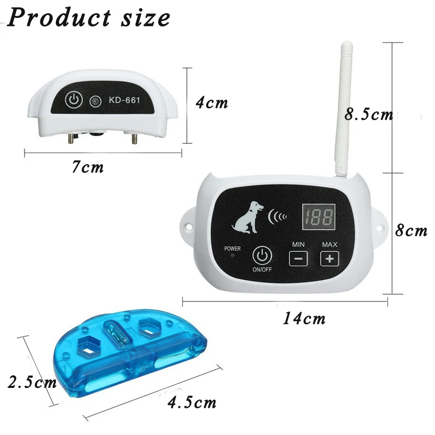 500m Wireless Electric Dog Fence Shock Waterproof Rechargeable training collars 1-100 levels dog supplies