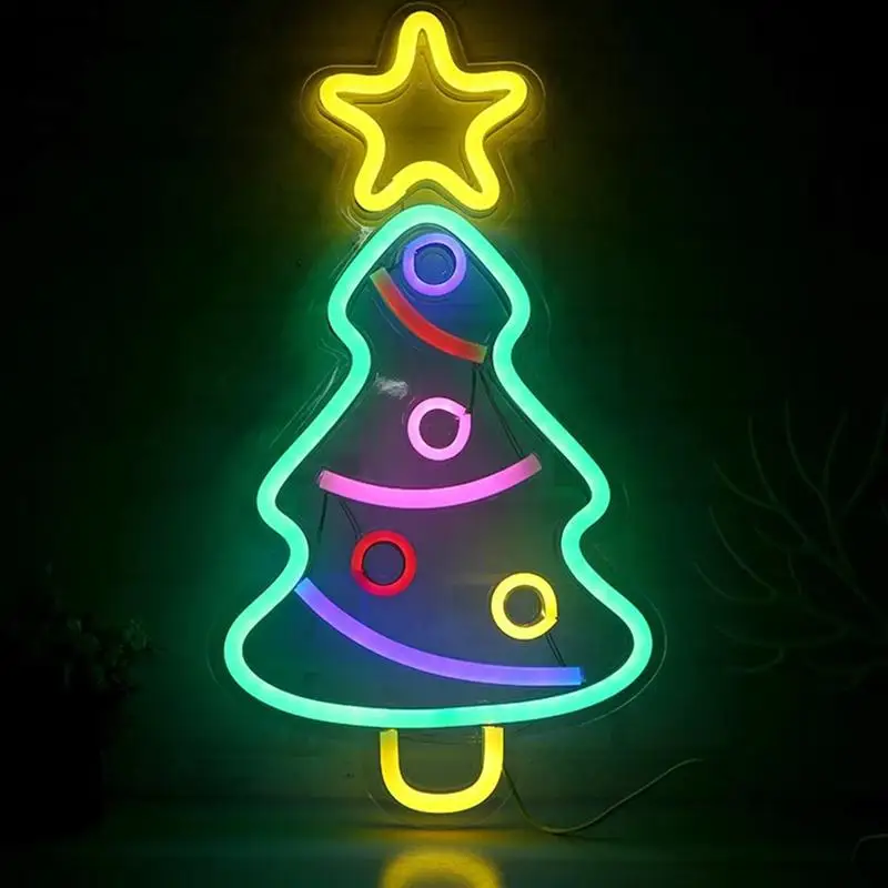 

1PC Scene Layout LED Neon Light Christmas Tree Scene Decorative Neon Light Decorative Lights for Bar Scene