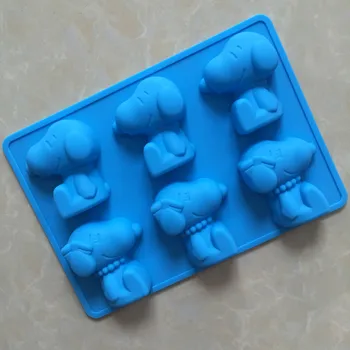 

6 Cavity Puppy Silicone Cake Mold with Expression High-temperature Resistant Easy to Cleaning Aroma Soap Bar Mode Household