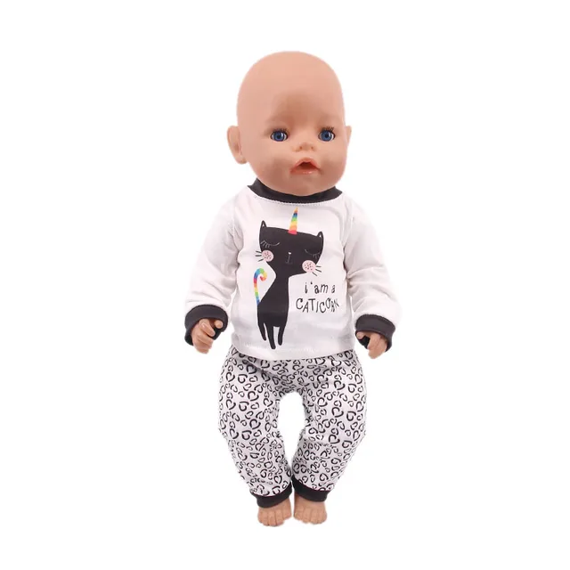 Doll Baby Clothes Unicorn Kitty Dress Fit 18 Inch American&43 CM Reborn New Born Baby Doll OG Girl Doll Russia DIY Gift`s Toy n248