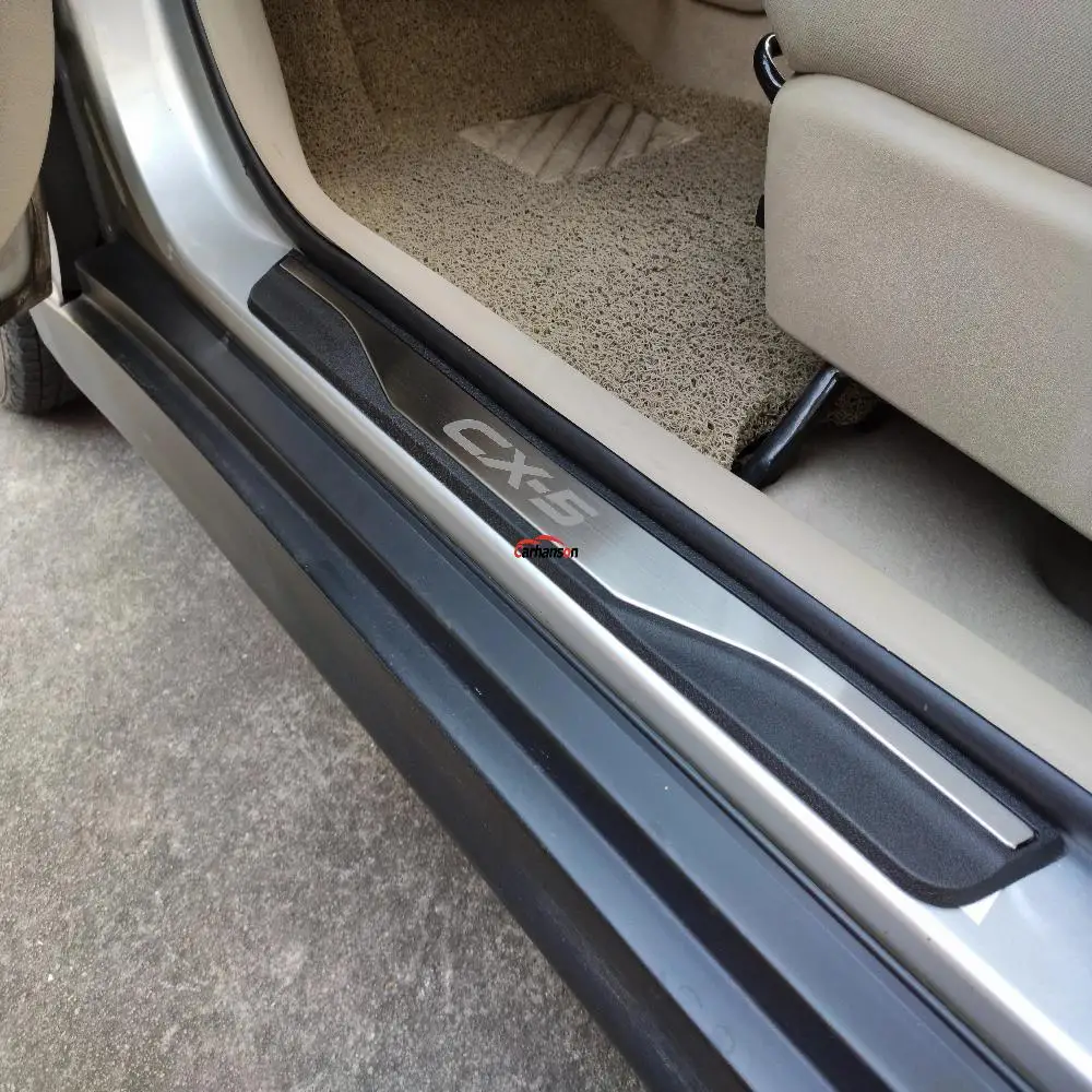 Fit For Mazda CX-5 CX5 2017-2019 LED Door Sill Scuff Plate Guard Protector Trim
