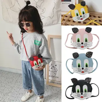 

2020 MIni Girls Shoulder Bag Small Zipper Cute Cat Handbags Crossbody Bag Leather Shoulder Bag Travel Messenger Bags Card Pocket