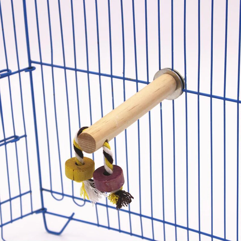 Натуральные Деревянные попугаи качающаяся игрушка жердочка для птиц Висячие качели клетка с хлопковые веревочные игрушки товары для птиц
