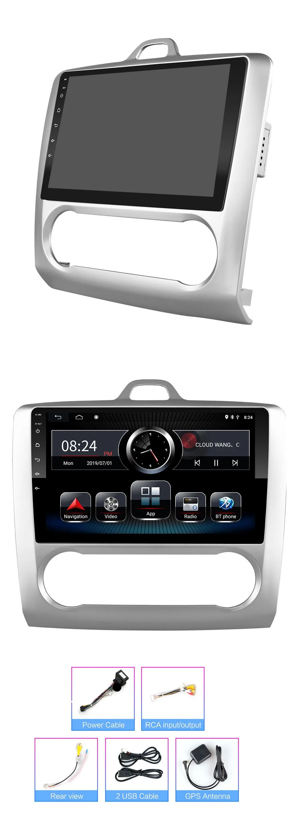 Android 9,0 для Ford Focus Exi AT 2004 20005 2006 2007 2008 2009 2010 2011 Автомобильный Радио DVD gps навигация мультимедийный плеер 2G оперативная память