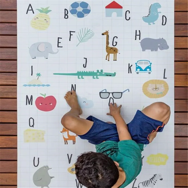 

INS Baby Play Mat Crawling Pad Kids Rug Children's Non-slip Learning Carpet Alphabet Animal Developing Mat Gym Soft Floor 1.5*1M