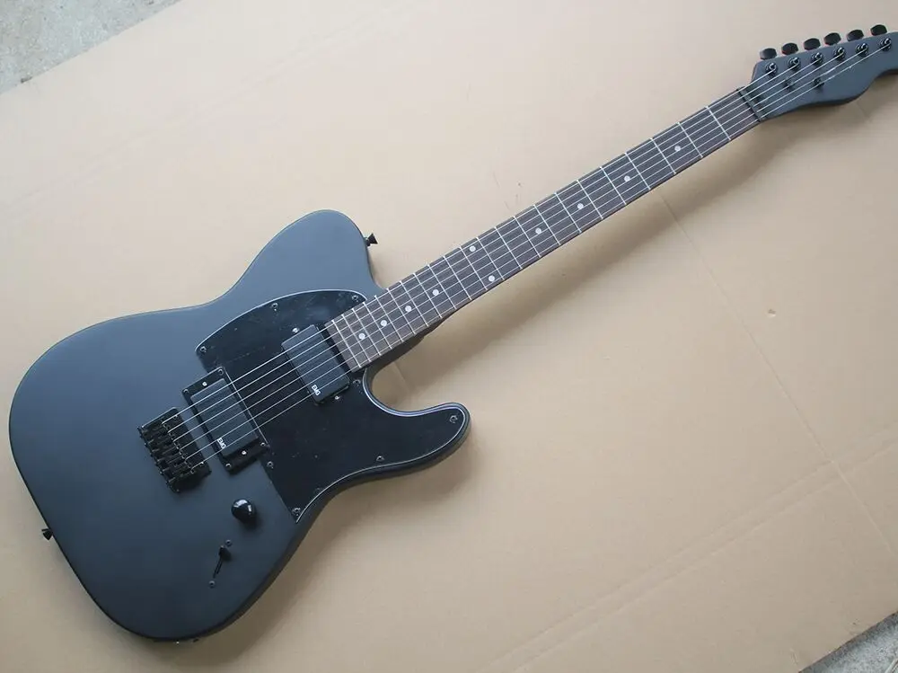 

Top quality FDTL-2052 matte black color solid body with black pickguard rosewood fretboard TL electric guitar, Free shipping