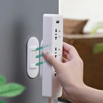 

Wall-mounted Power Strip Fixator Remote Holder Non-Residue Tape Holder Patch Panel Holder WIFI Router Holder Home Organization