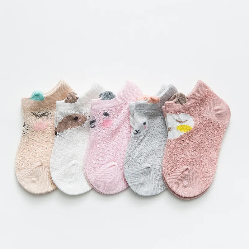 5 пар/лот; носки для малышей; Летние сетчатые тонкие носки для маленьких девочек; хлопковые носки для новорожденных мальчиков; одежда для малышей; аксессуары - Цвет: Owl