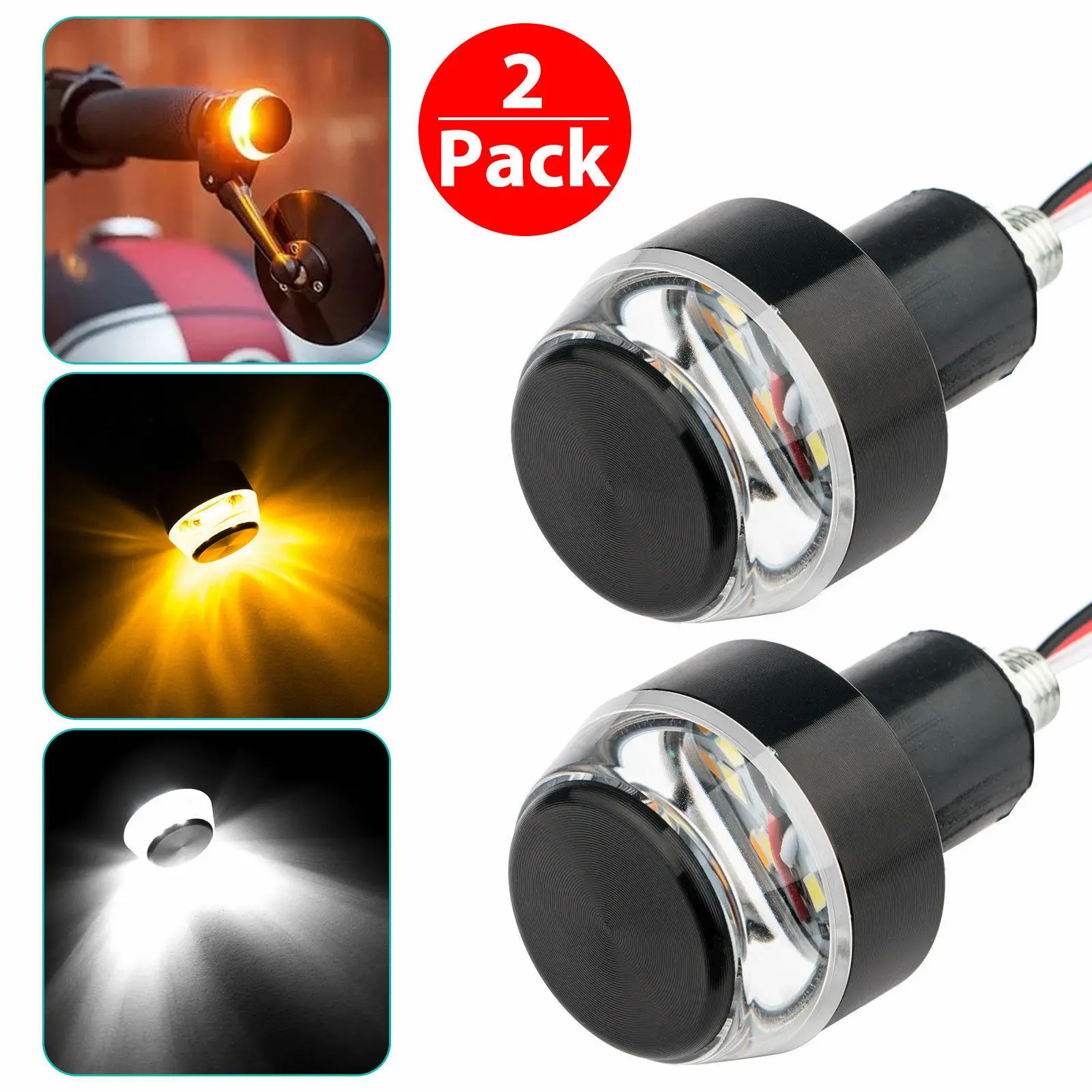 

auto accessories 2pcs Motorcycle Handle Bar End Handlebar LED Indicator Blinker Turn Signal Light in high quality for car
