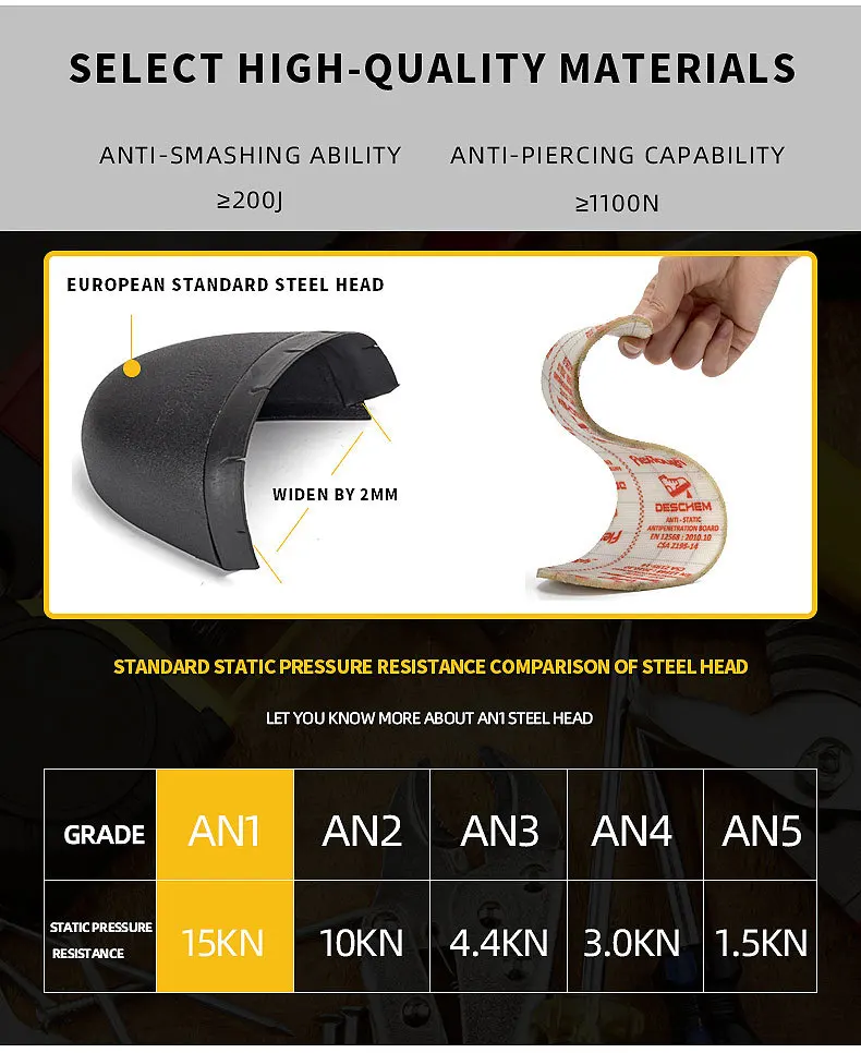 Men's Safety Shoes Light Insulation Anti Smashing Steel Toe Flying Woven Surface Safety Shoes Kailaf Midsole Anti Stab Work Shoe