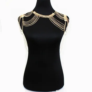 

Body Chain Sexy Harness Bikini Body Chain Multilayer Shoulder Necklace Women Shoulder Chain Tassels Harness Necklace