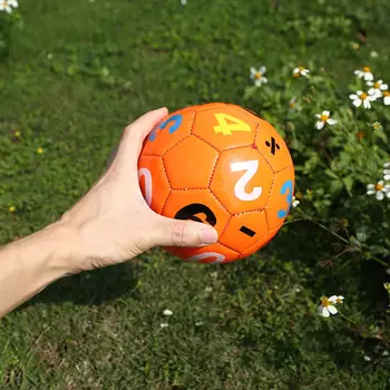 

Wear Resistant Number Tiger Pattern Soccer PVC Orange Football with Gas Needle Mesh Net Children Sports Intellectual Supplies