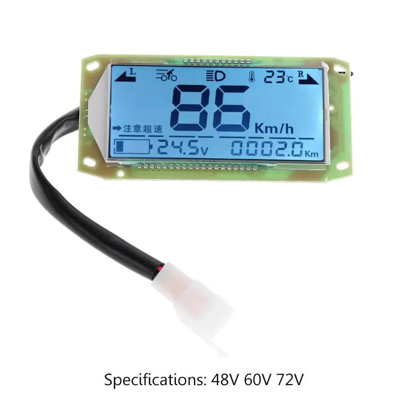 

LCD Displays Battery Electric Instrument Panel Universal 48v60v72v Electricity Meter Voltmeter Dashboard Panel Meter Speedome