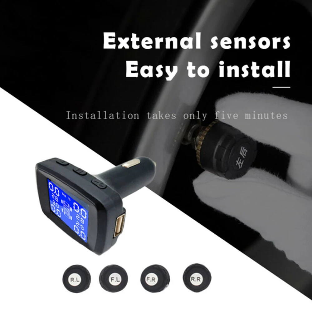 TPMS беспроводной монитор давления в шинах ЖК-дисплей с датчиками Комплект деталей