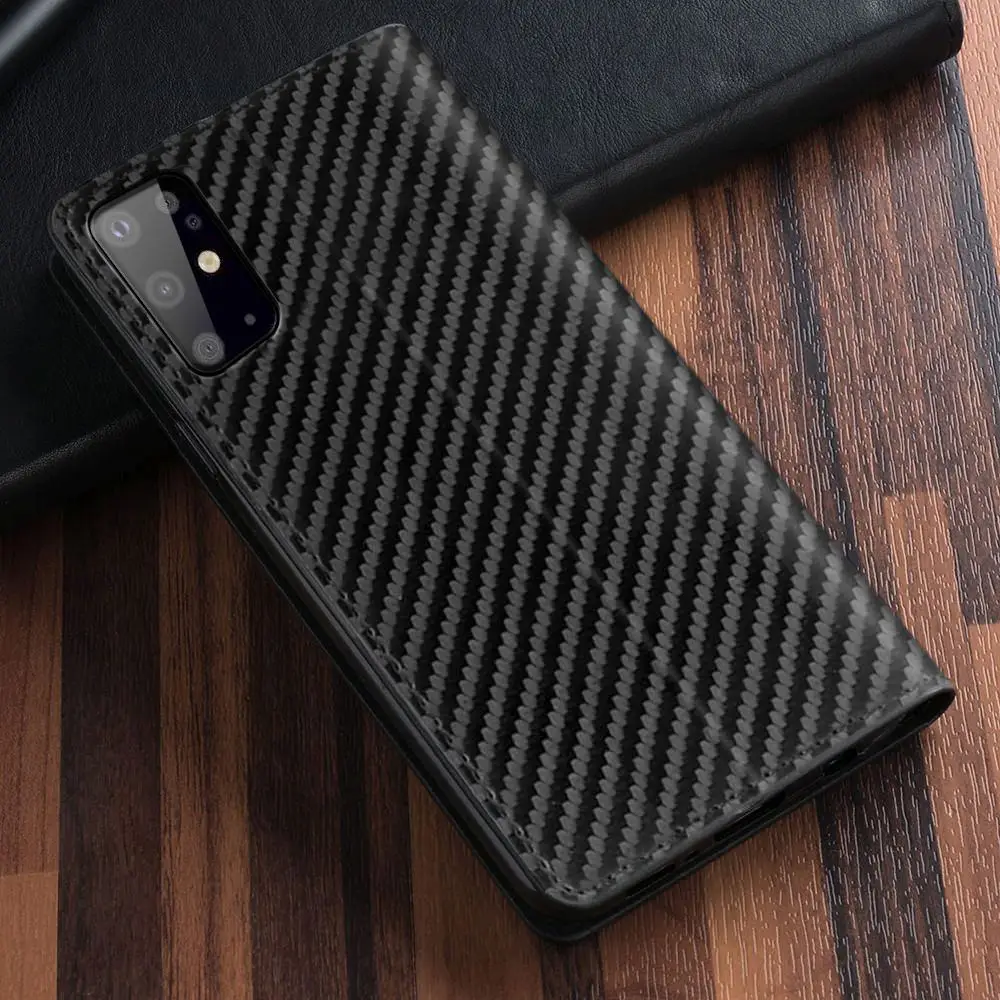 Кожаный чехол для Samsung Galaxy S20 FE S6 S7 S8 S9 S10 S11 Plus Edge флип-чехол из углеродного волокна