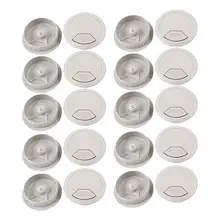 PC Desk Gray Plastic 50mm Diameter Grommet Cable Hole Cover 20 Pcs