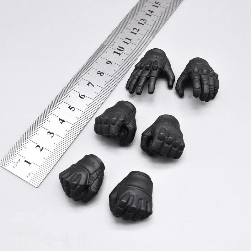 

Best Sell 1/6th Modern Trendy Daredeviles Black Grip Fist Hand Models 6PCS/SET For Usual 12 inch Soldier Collectable
