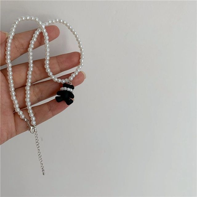 Bear Pendant Choker Necklace Female Retro Simple Clavicle Chain Personalized Jewelry