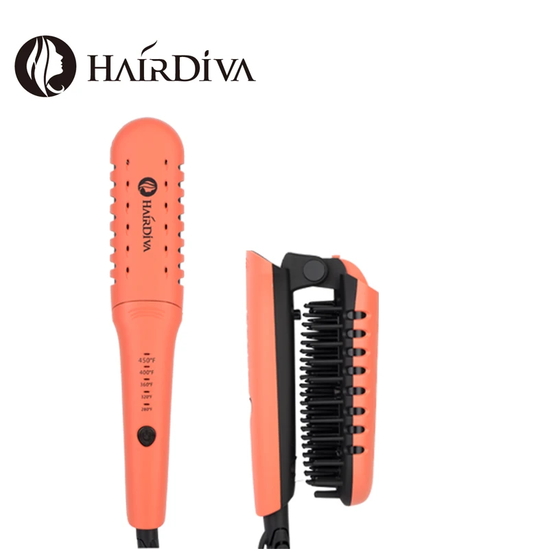 HairDiva Складная портативная фен выпрямитель 2 в 1 230℃ электрическая расческа