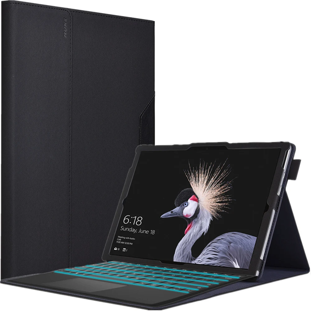 Для Microsoft Surface Pro 7 английская клавиатура с подсветкой Bluetooth кожаным защитным