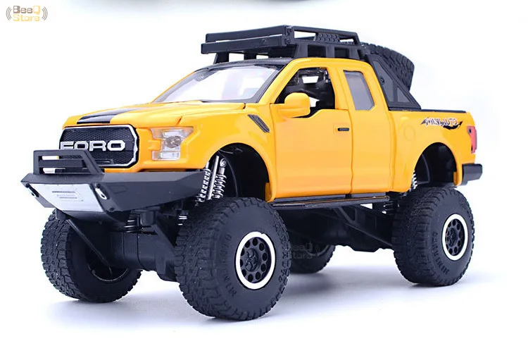 1:32 Сплав автомобиль для Ford F150 Raptor пикап игрушка Diecasts игрушечный Транспорт модель автомобиля звук и светильник и раздвижной автомобиль горячее колесо