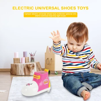 

Electric Universal Wheel Sliding Toy Cute Cartoon Luminous Shoes Music Light Sound Educational Toys for Children Gift