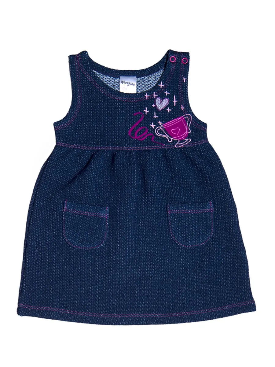 Платье для девочки Viva Baby D6504-1 темно-синий