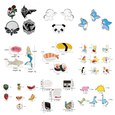 3~10pcs/set Plant Cactus Fruits Flamingo Brooch Button Pins Denim Jacket Lapel Pin Badge Plant Jewelry Gift For Kids