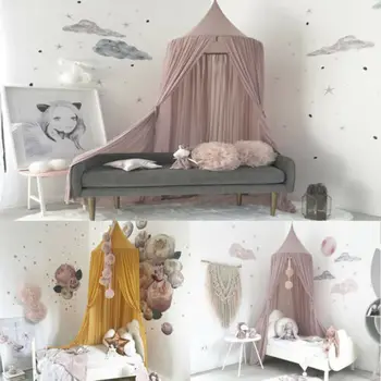 

Kids Baby Cotton Bed Canopy Mosquito Net Anti Mosquito Princess Bedding Dome Tent Room Decoration