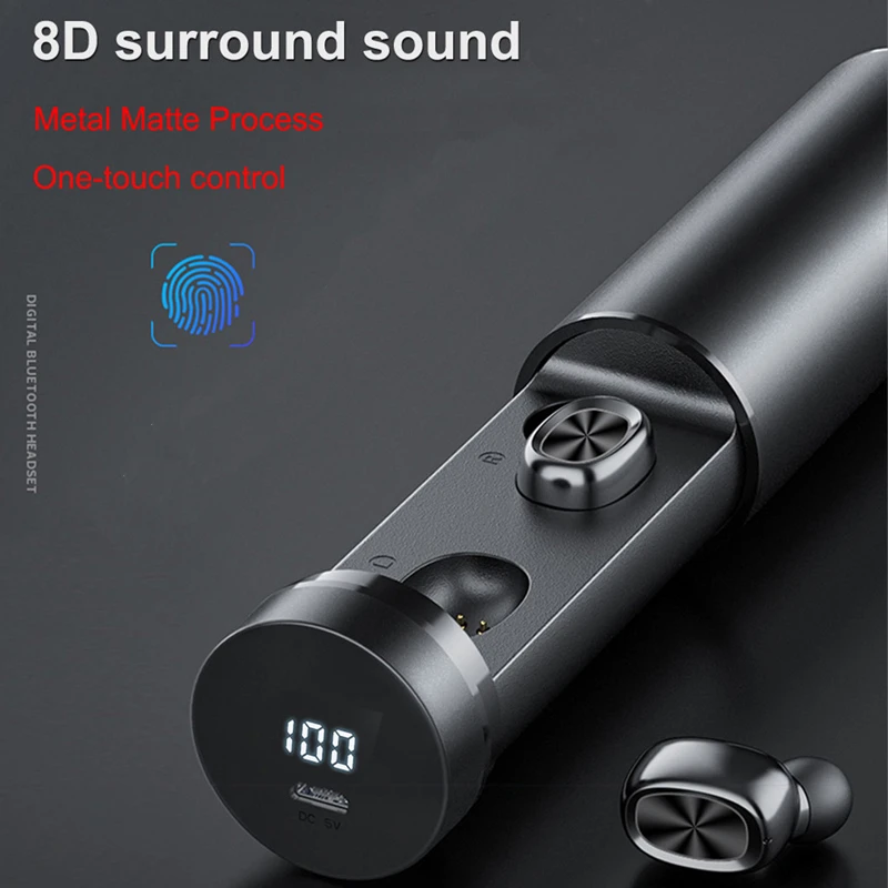 TWS Wireless Earbuds 8D Stereo Mini Bluetooth Earphone 5.0 With Mic Waterproof Earphones HIFI Sport Earphone For Headset Gamer