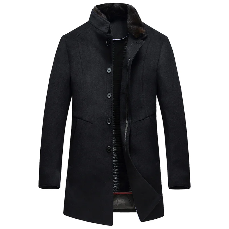 

Winter short men's jacket capless high tie button casual versatile coat YGDB 8637