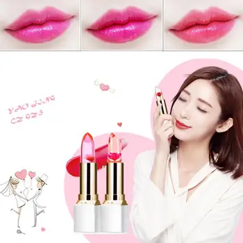 

Ink Dried Flower Jelly Lipstick 3 Colors Shiny Color Changing Lip Stick Natural Transparent Lasting Moisturizer Lip Makeup TSLM1