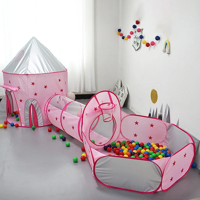 3 In 1 Children Play Tent House Baby Ball Pool Kids Ball Pit Tents With Crawl Tunnel Wigwam Tent For Children's Tunnel Pool 1