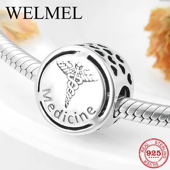 

Hight Quality 925 Sterling Silver medicine career sign Fine Beads Fit Original European Charm Bracelet Jewelry making