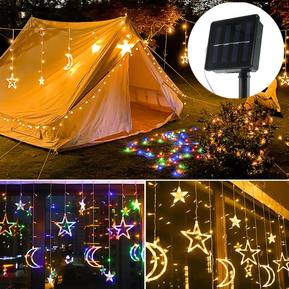 

Curtain Lights Christmas Led String Fairy Lights Moon Star Garlands Lamp for Wedding Holiday Party Decoration