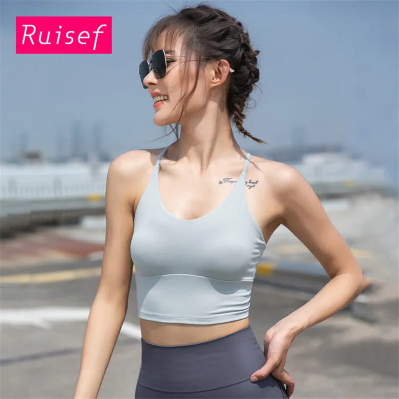 Новое дышащее нижнее белье Ruisef с лентами, поглощающим пот, для фитнеса, без стального кольца, сетчатый спортивный бюстгальтер для йоги - Цвет: Light green