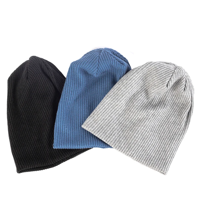 Geebro Women Fashion Stretch Ribbed Slouchy Beanies Hat Men Winter Autumn Baggy Spring Striped Knitted Skullies Warm Gorros Caps 4