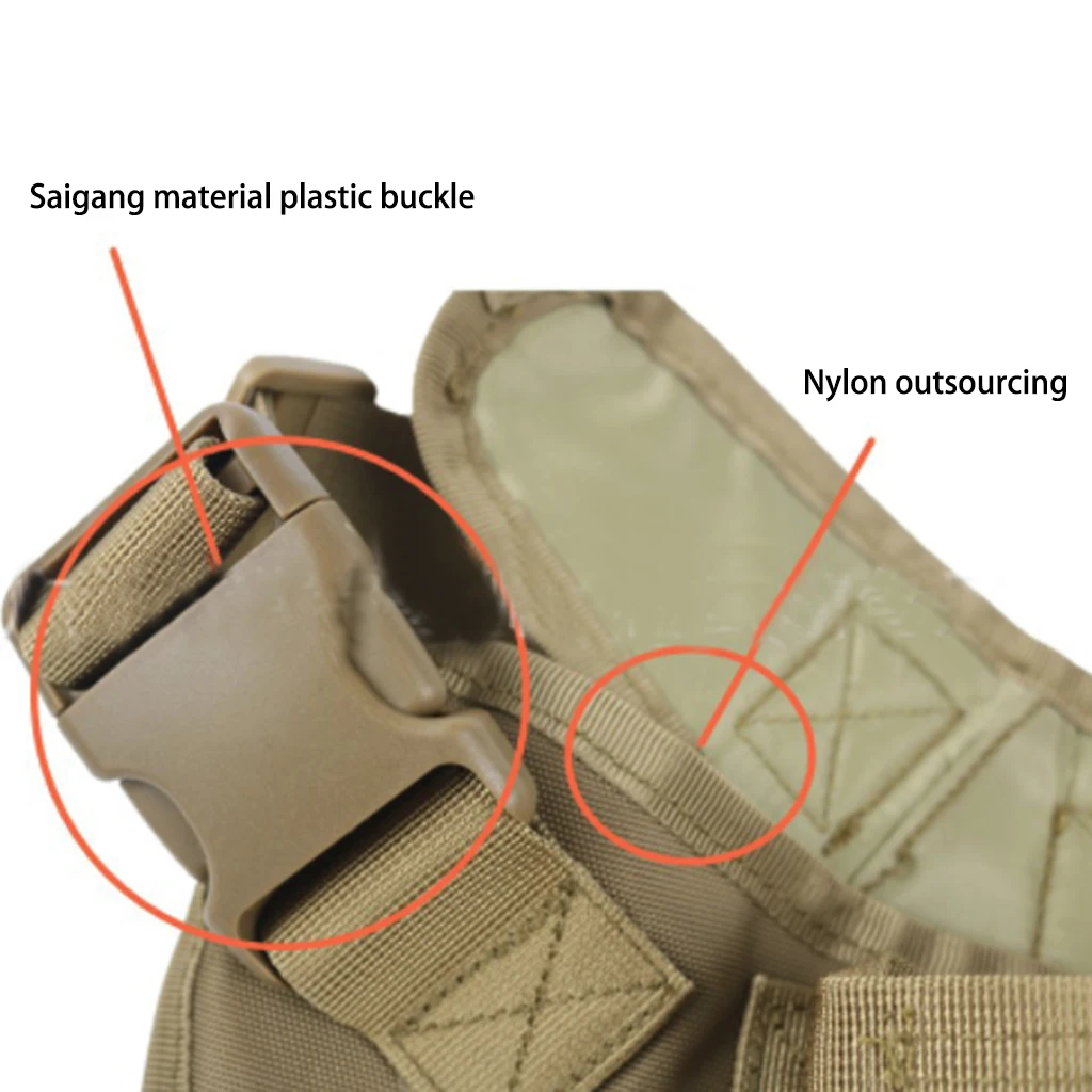 Nylon Military Tactical Dog Harness K9 Working Dog Vest Bungee Leash Lead Training Running For Medium 5